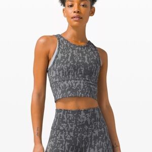 Lululemon Grey Patterned Power Pivot Tank